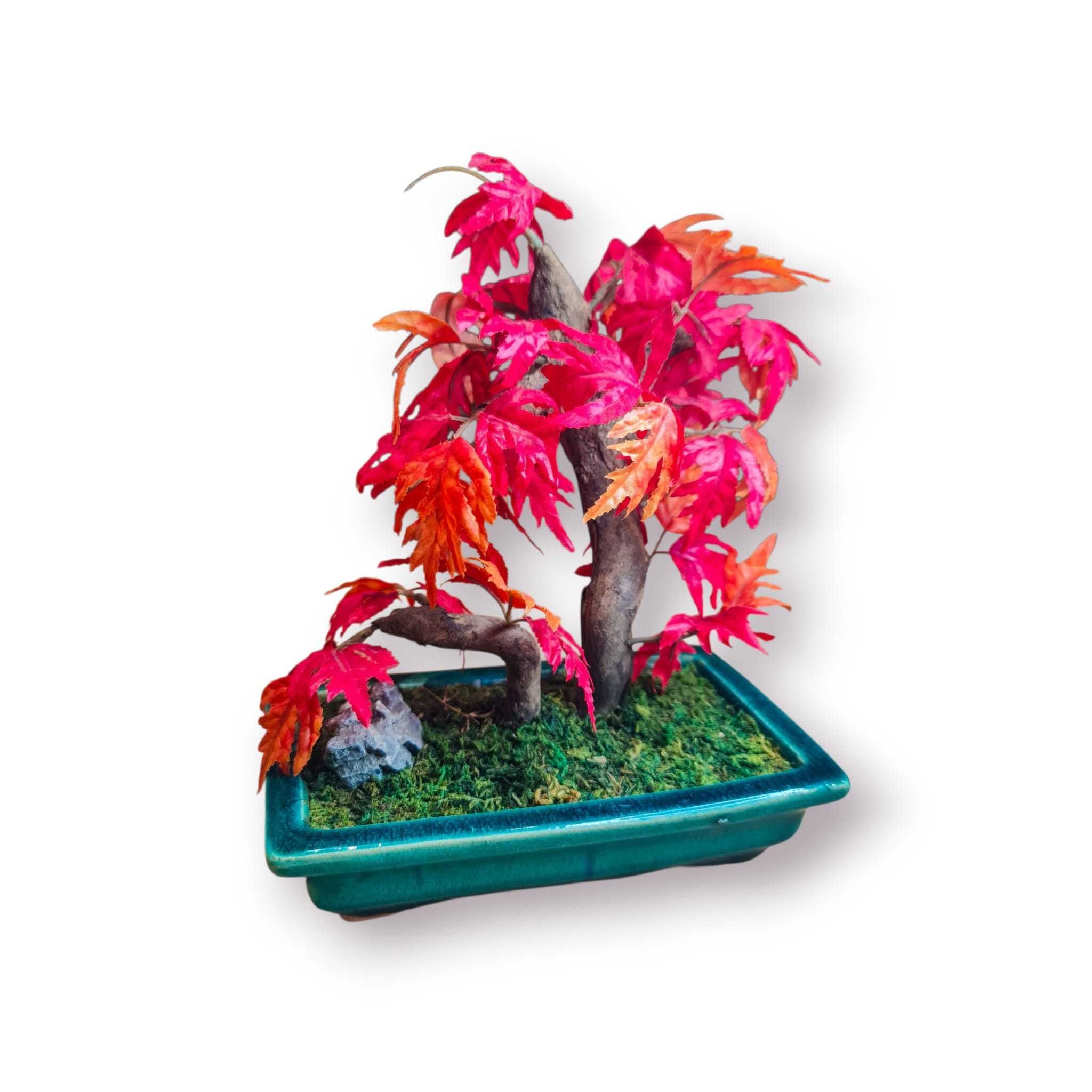Mini Bonsai Artificial Bordo Vermelho (maple) – Decoração Elegante