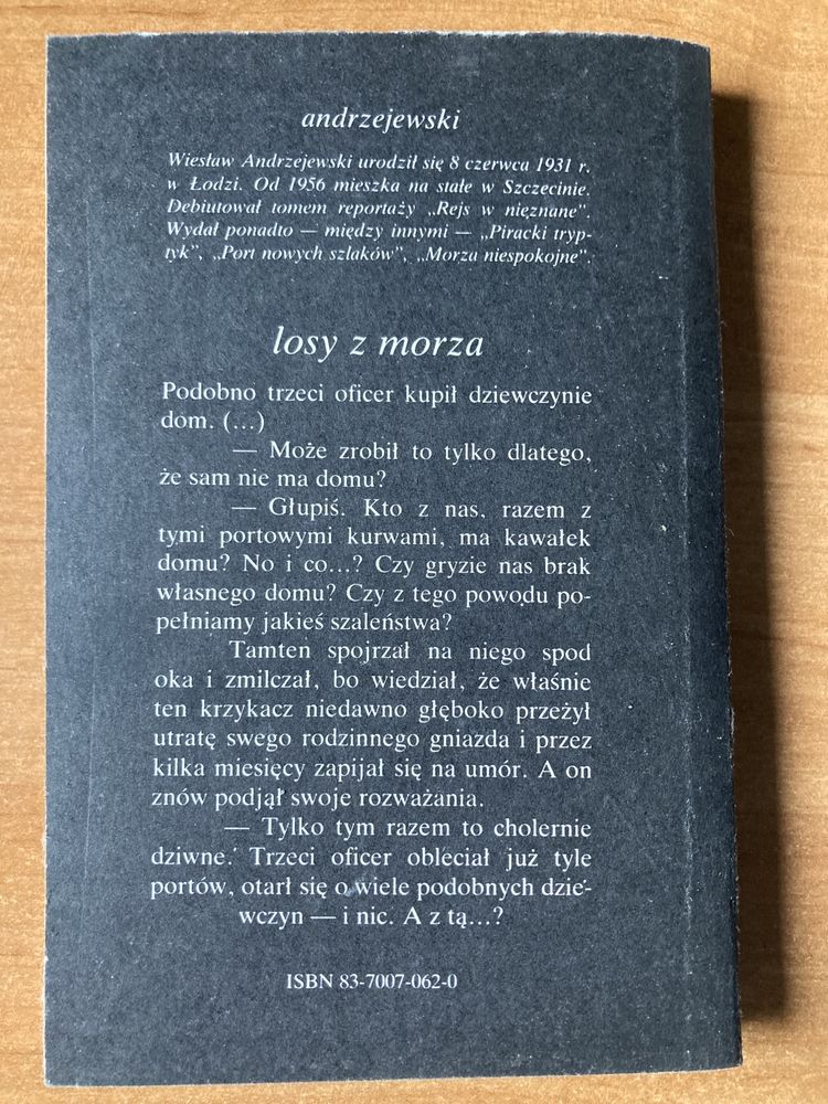 Książka pt,,Losy z morza”1986 rok