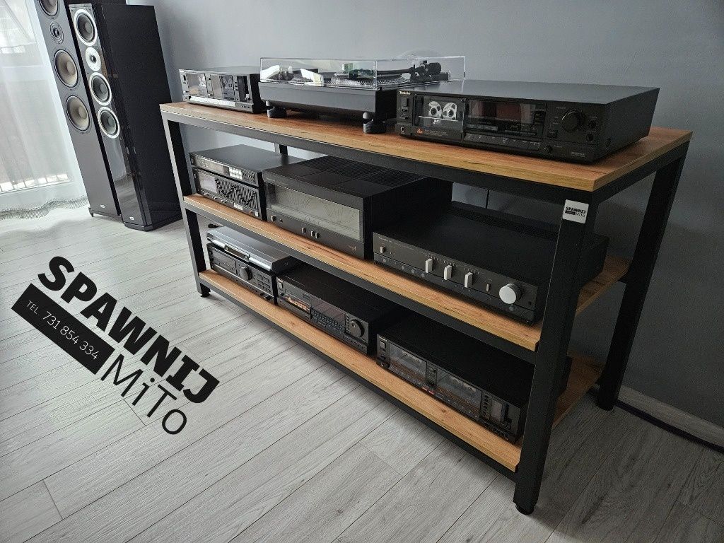 Szafka Rtv na sprzęt, regał komoda stolik Loft audio  solidna stabilna