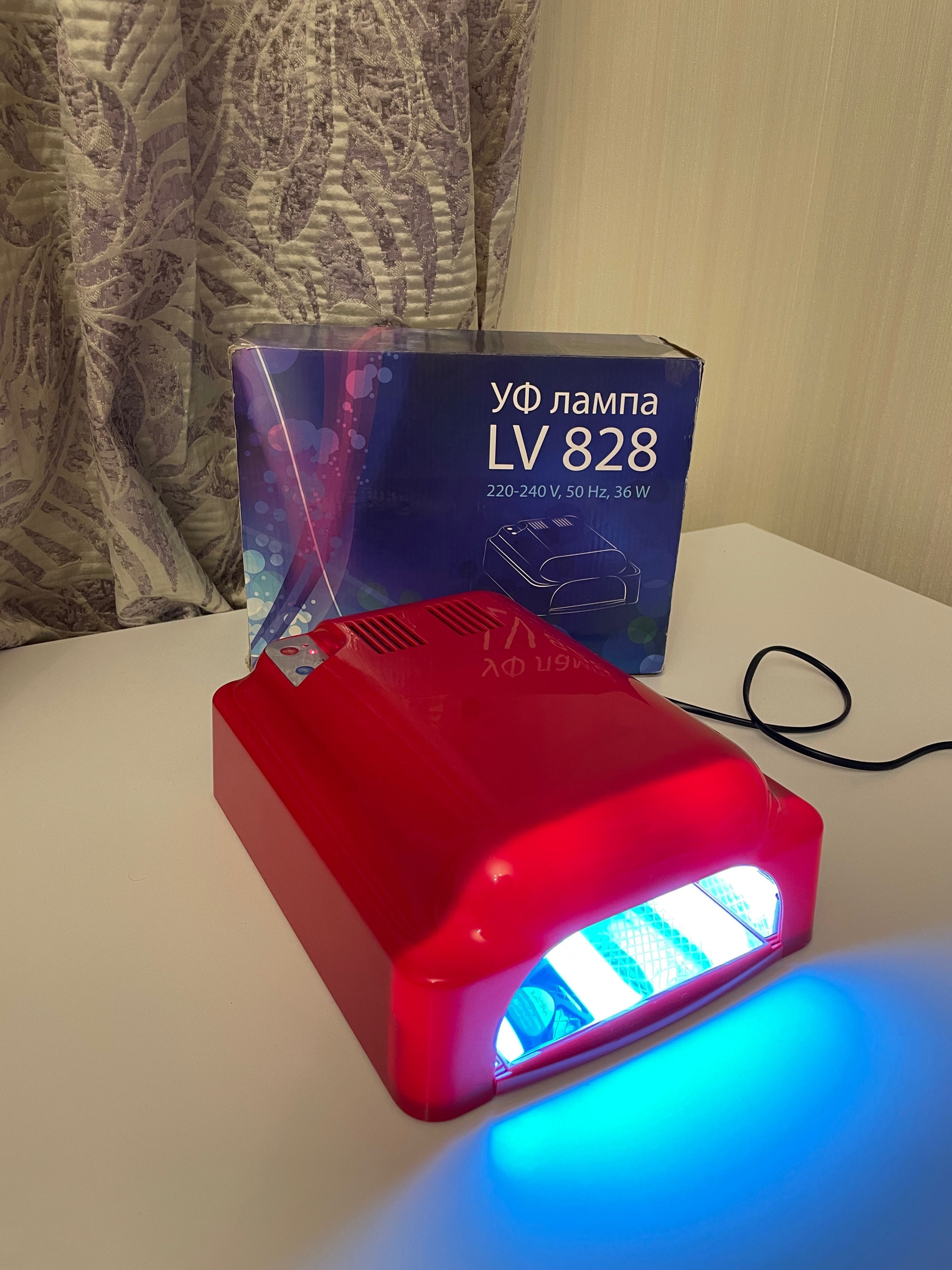 УФ Лампа для гель лака 36W LV 828, Таймер 60,120,180 сек+ВЕНТИЛЯТОР UV