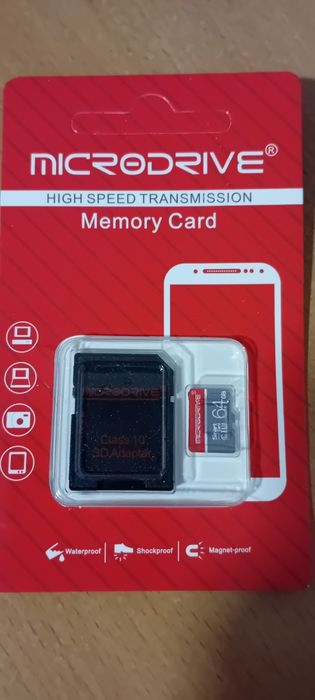 Nowa Karta Pamięci MicroSD 64GB z Adapterem