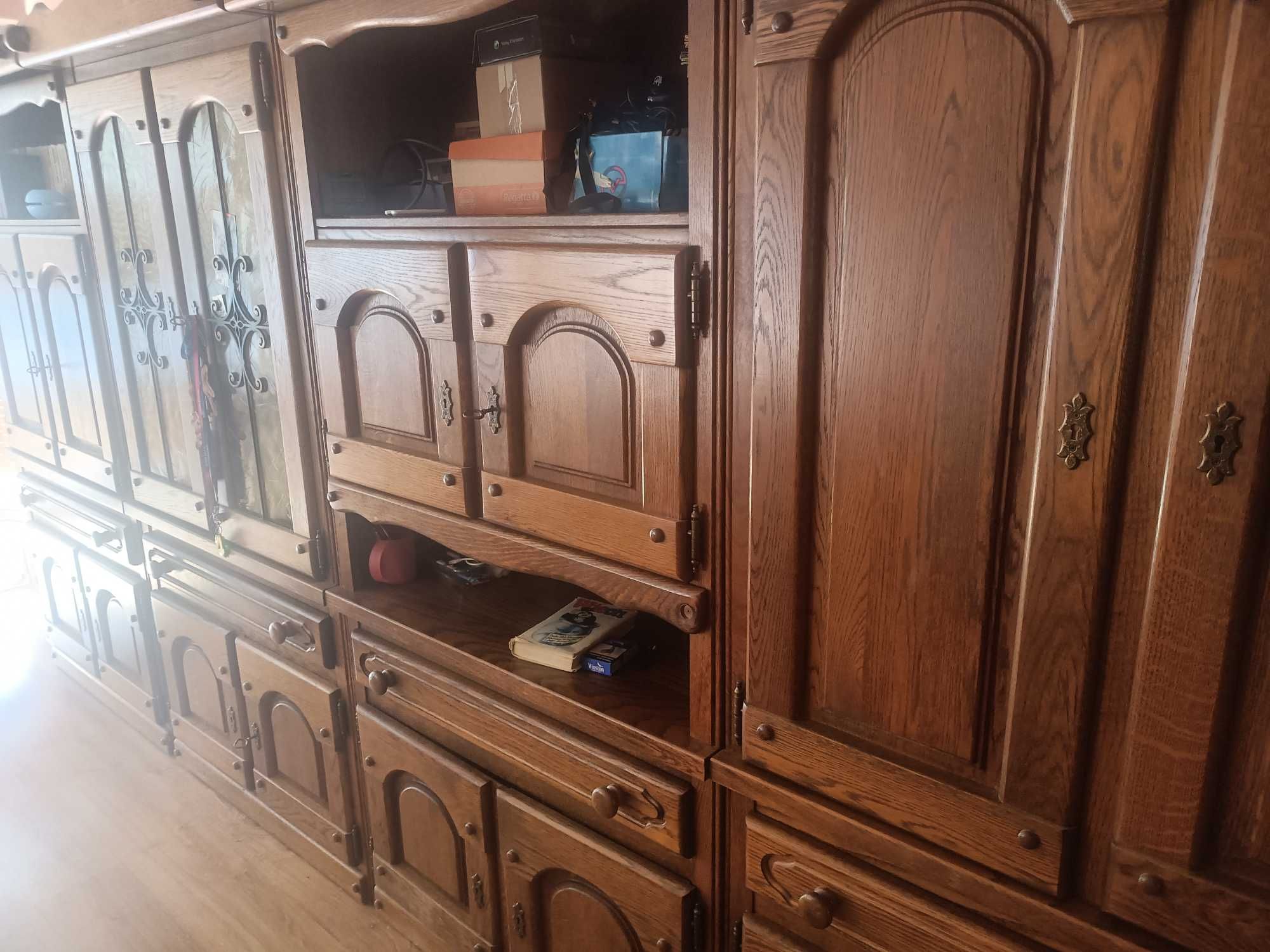 Meblościanka dębowa w stylu retro
