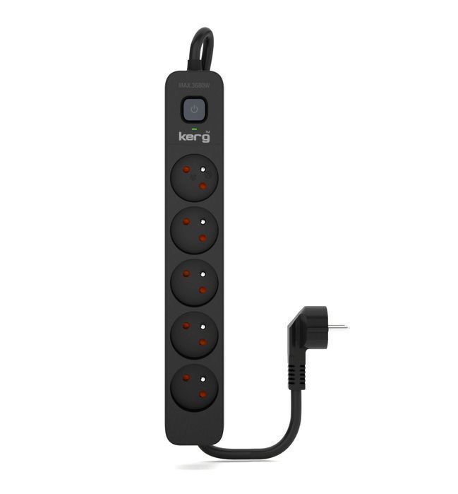 Listwa zasilająca przeciwprzepięciowa wyłącznik 5 gniazd 5m 16A M02518