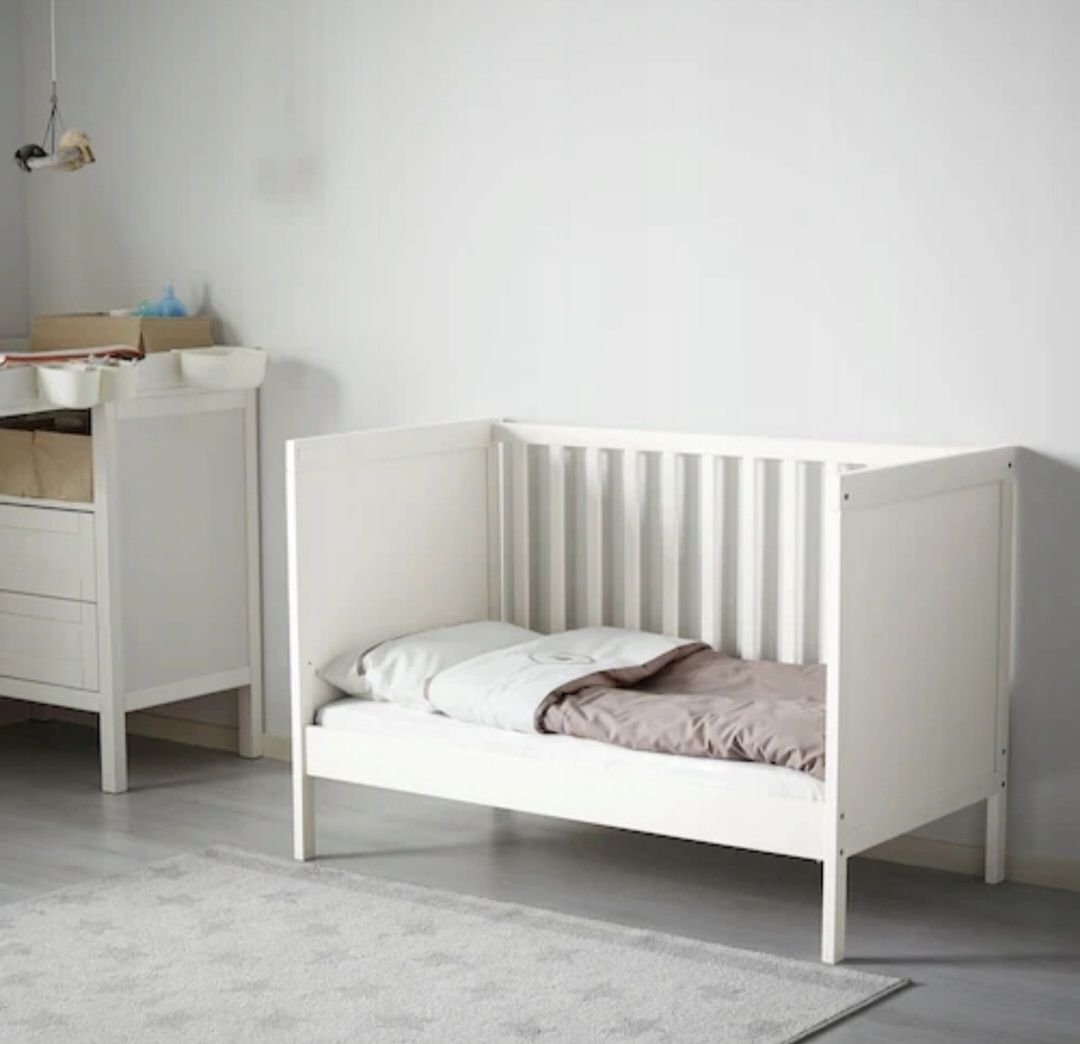 Łóżeczko dziecięce białe IKEA Sundvik