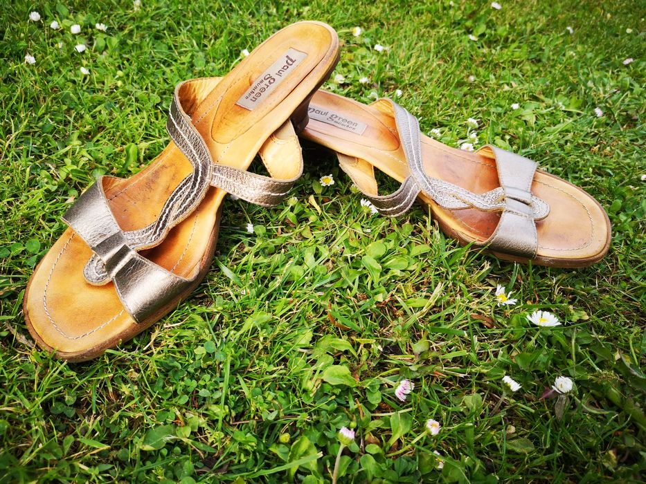 Złote sandałki wsuwane - Paul Green: rozm.40