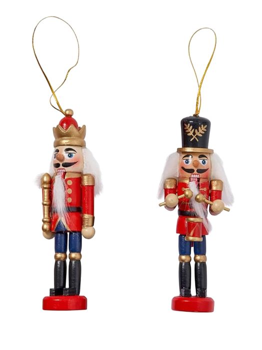 Деревʼяні фігурки 2 шт Лускунчики / новорічні прикраси 13,5 см