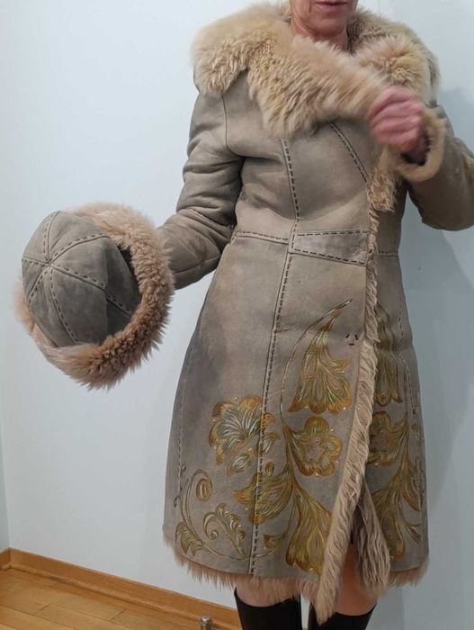 Розкішна натуральна дублянка Тоскана, шапка, рукавички. заміри в описі