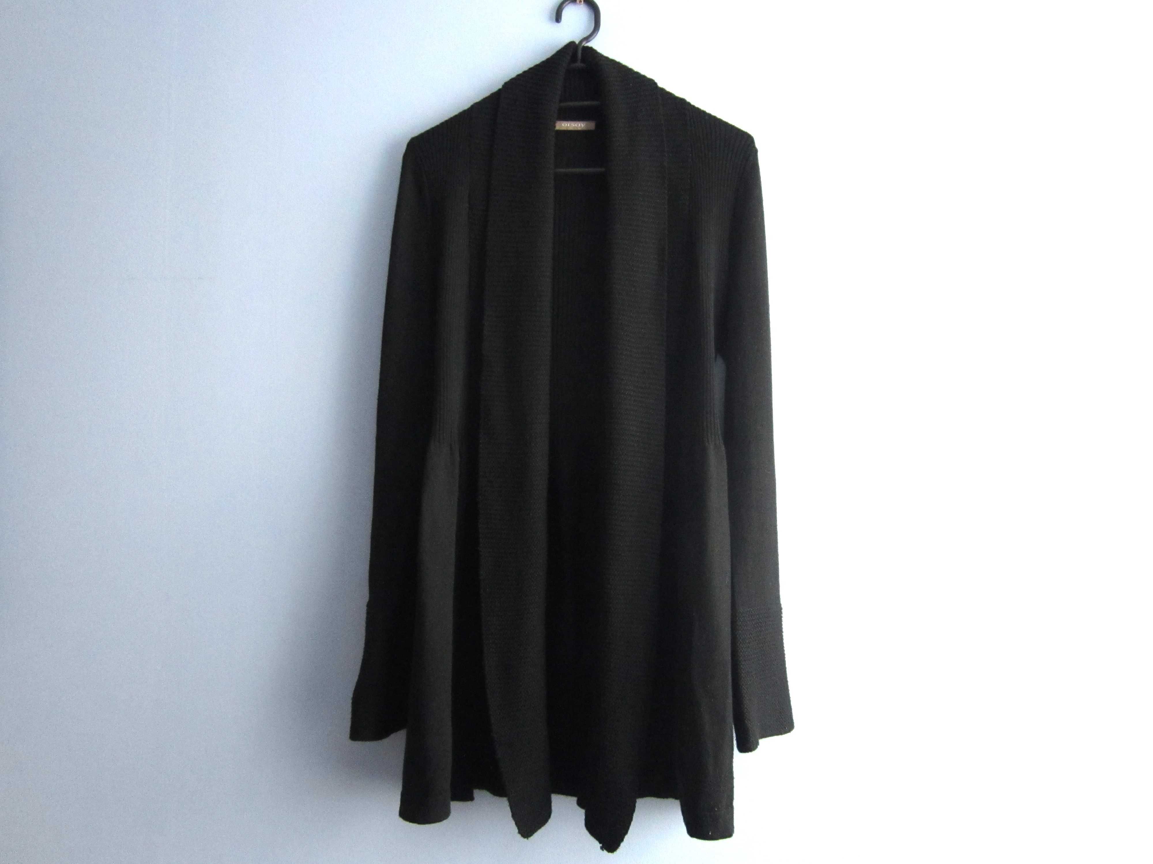 Czarny stylowy kardigan, sweter, rozm. S, Orsay