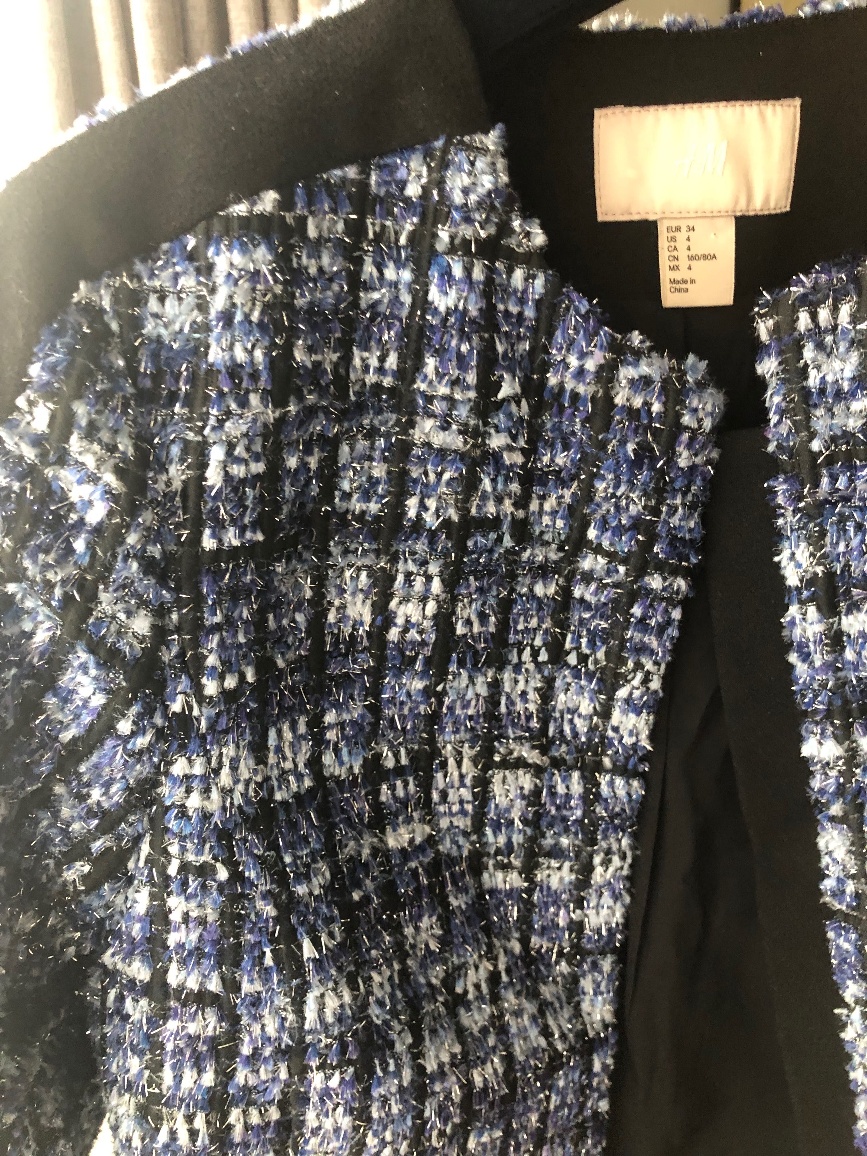 MARYNARKA chanelka cudna r.S błyszcząca nitka boucle H&M