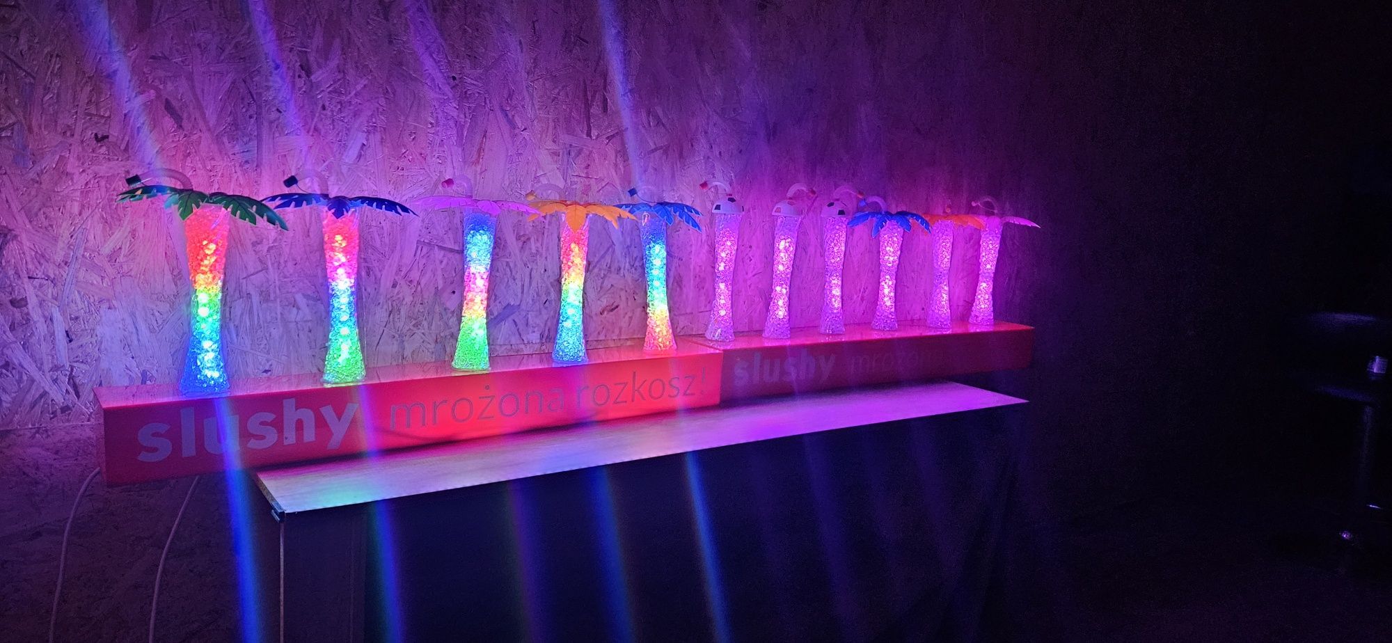 Kolorowe kubki LED Slushy reklama 3D