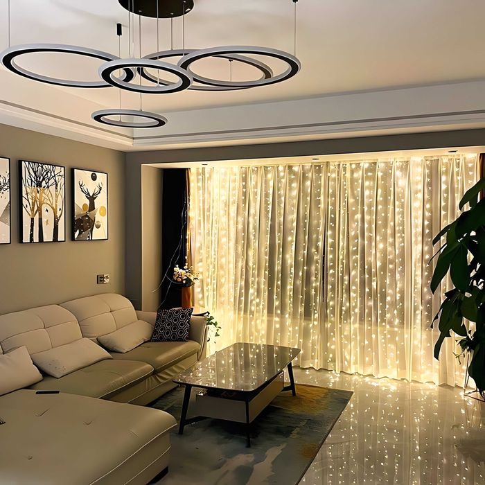 LED гірлянда - штора "Роса", 3*3 метри, з пультом, підключення USB