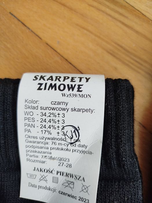 Skarpety zimowe pięć par