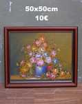 Quadro pintura flores vintage