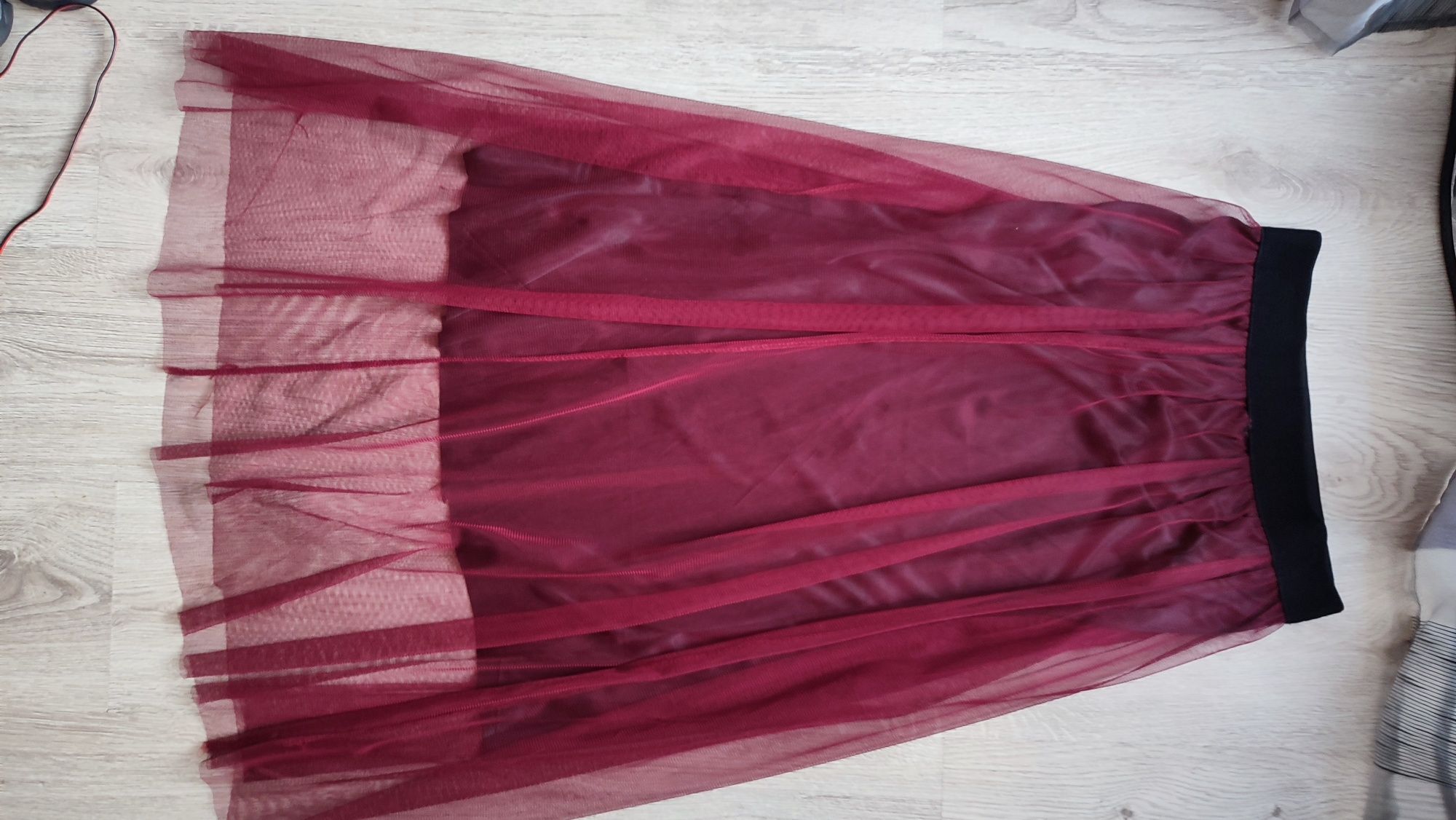 Spódnica tiulowa maxi 36 S bordo