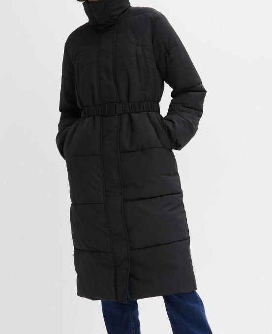 B.P.C płaszcz pikowany damski czarny z paskiem 48.