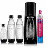 SODASTREAM SATURATOR do gazowania wody + 3 butelki CZARNY