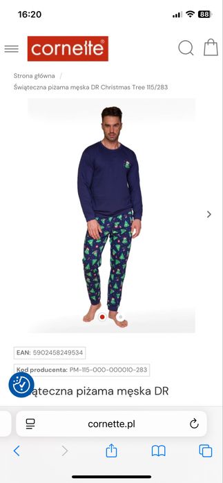 Piżama męska świąteczna XL