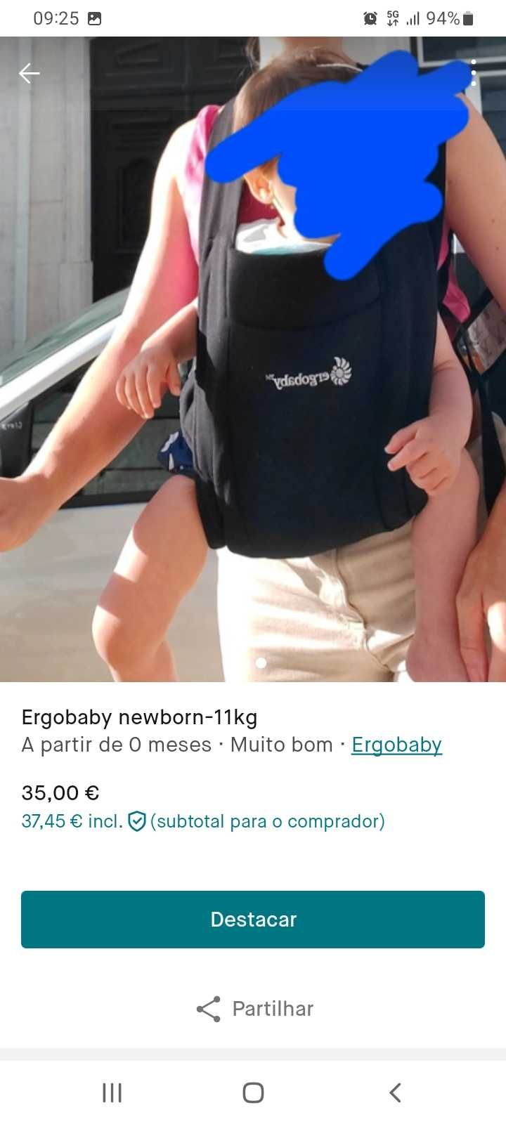 Marsúpio para bebé dos 0 aos 12 meses