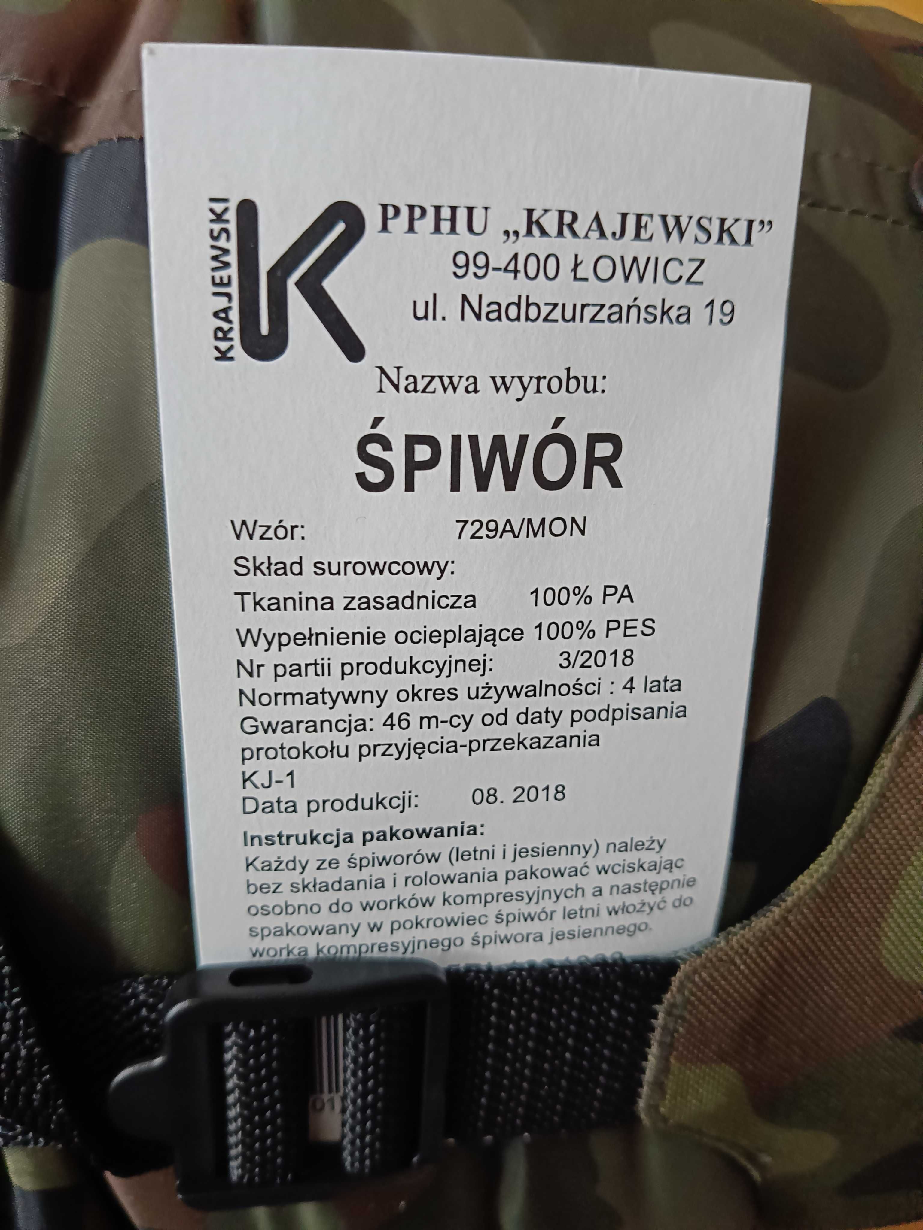 śpiwór wojskowy 729A/MON