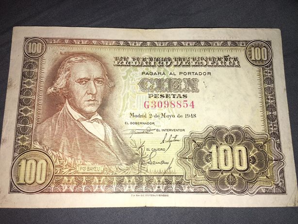 Nota 100 (cem) pesetas 1948