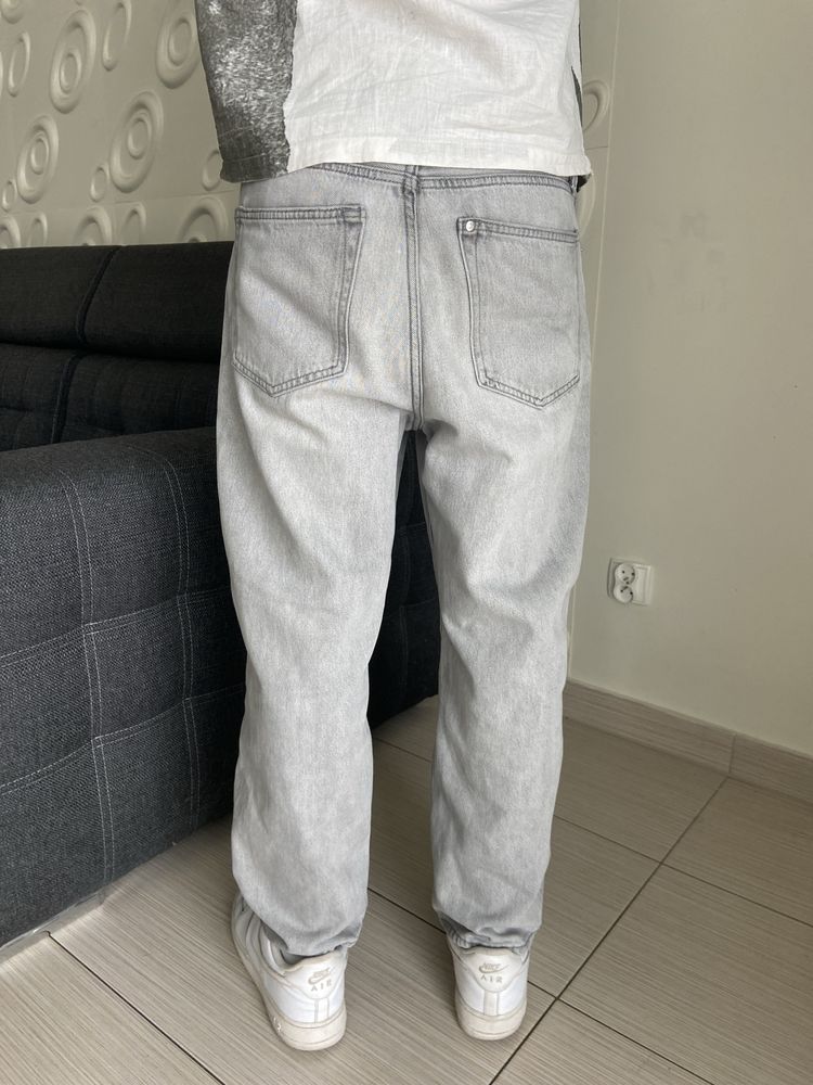 Spodnie jeasowe H&M 165 cm, jasne szare