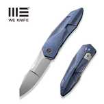 Nóż składany WE Knife Solid Blue Titanium, Polished Bead Blasted CPM 2
