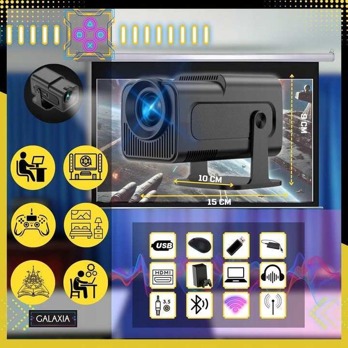 Projektor Rzutnik Mini Przenośny Android Led Wifi FULL HD Smart TV