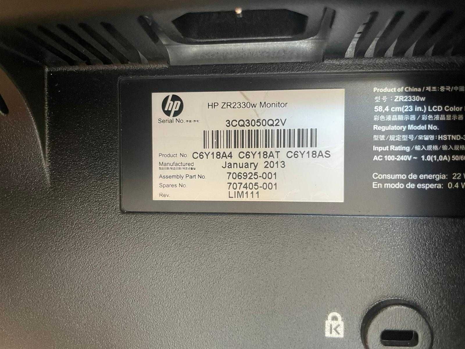 Monitor IPS HP 23'' LED 1080p FullHD VGA DP DVI