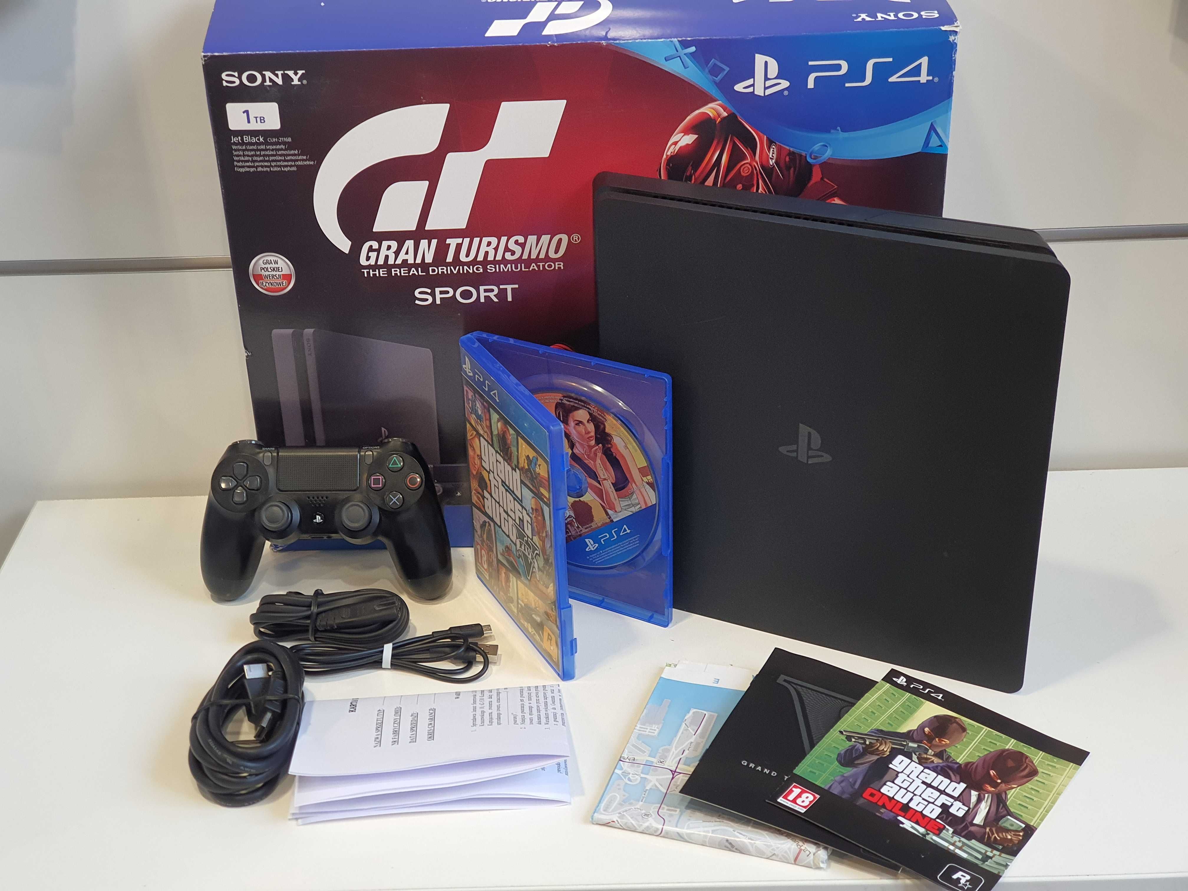 GWARANCJA SONY PS4 Slim 1TB +Pad DualShock V2 +GTA V Sklep Zamiana