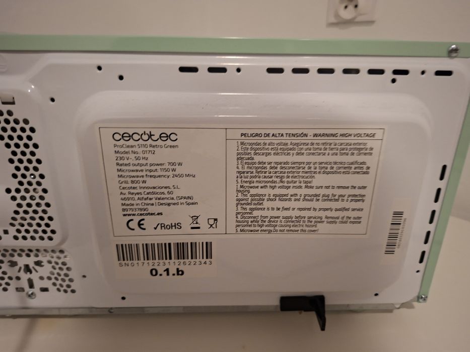 Mikrofalówka Cecotec Proclean 3110 Retro Jasny zielony