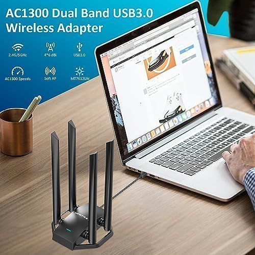 Adapter WiFi USB AC1300 Dwuzakresowy 4 Anteny