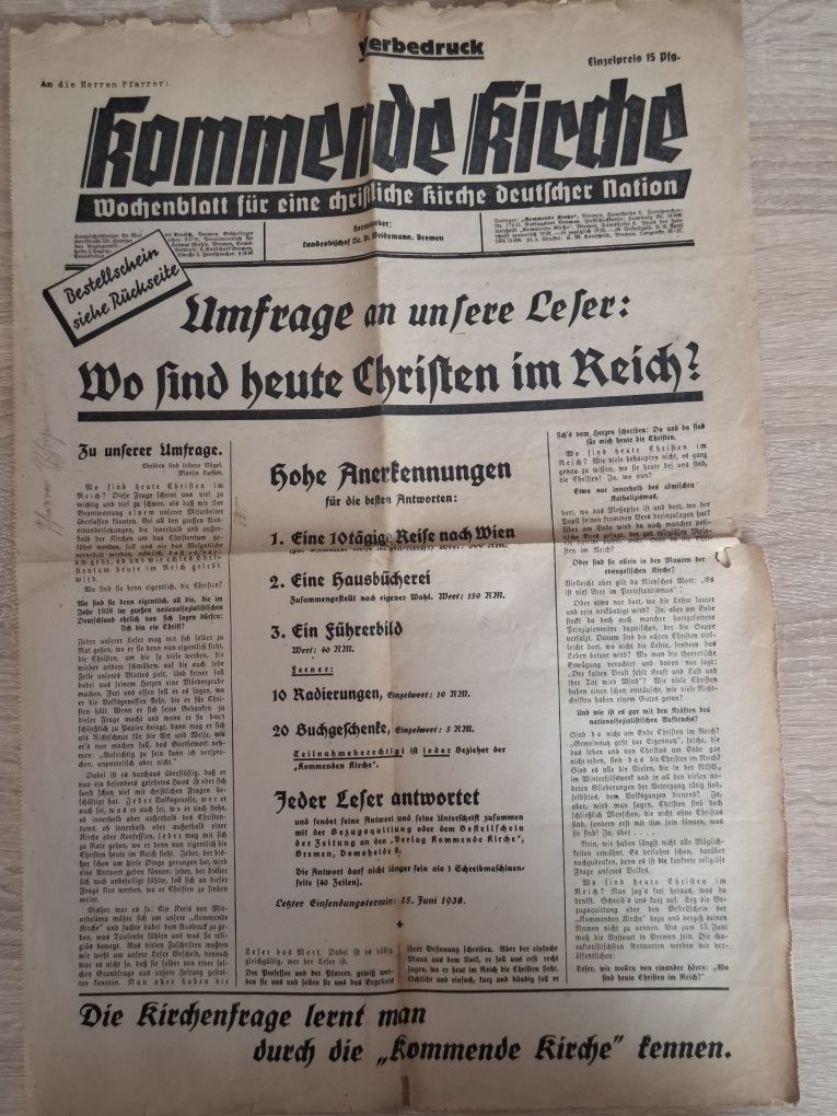 Stare gazety niemieckie Breslau 1939