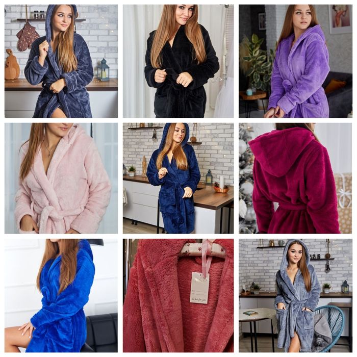 Жіночі теплі халатики багато кольорів