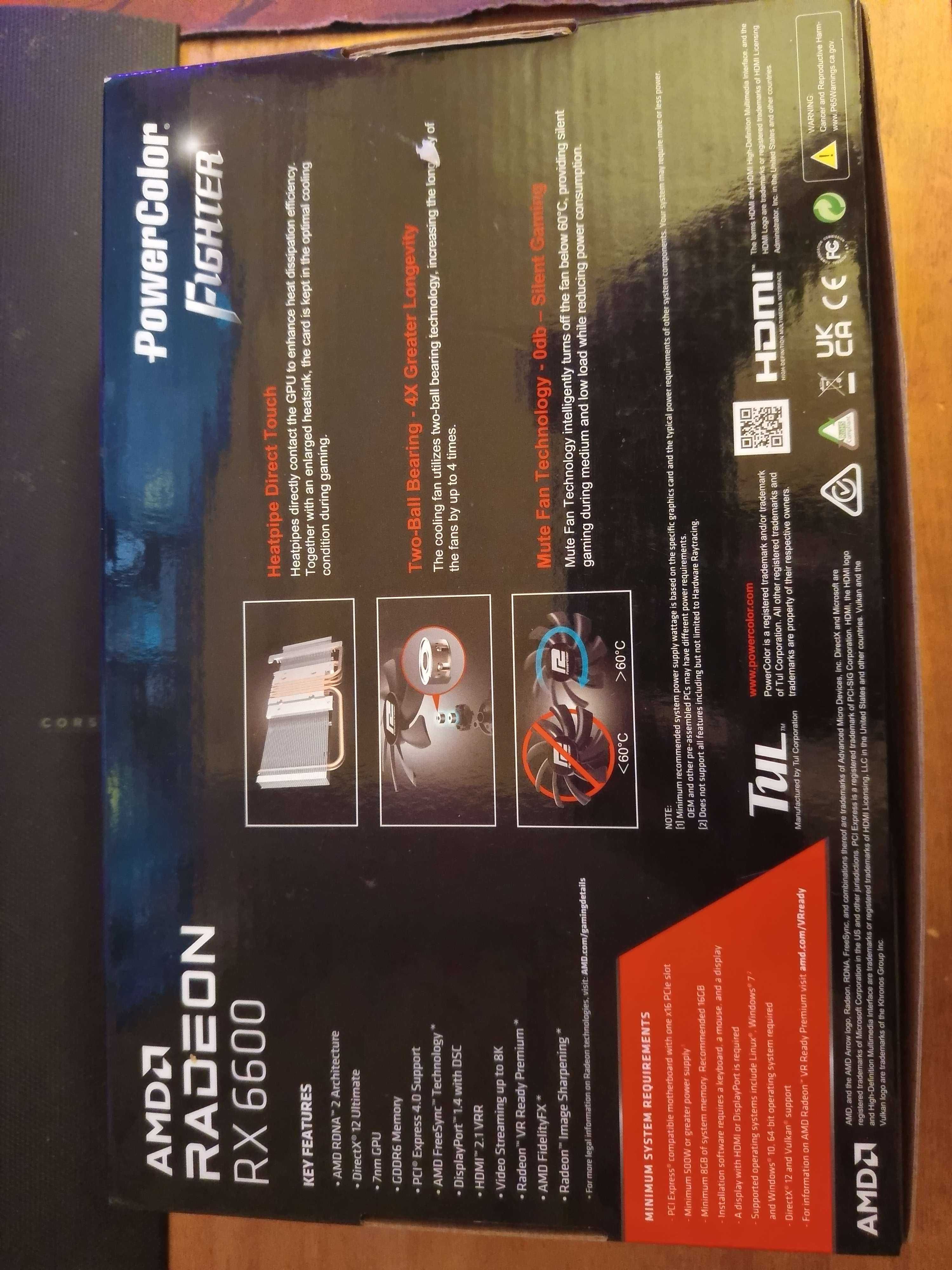 AMD Radeon RX6600 Powercolor Fighter ligeiramente usada