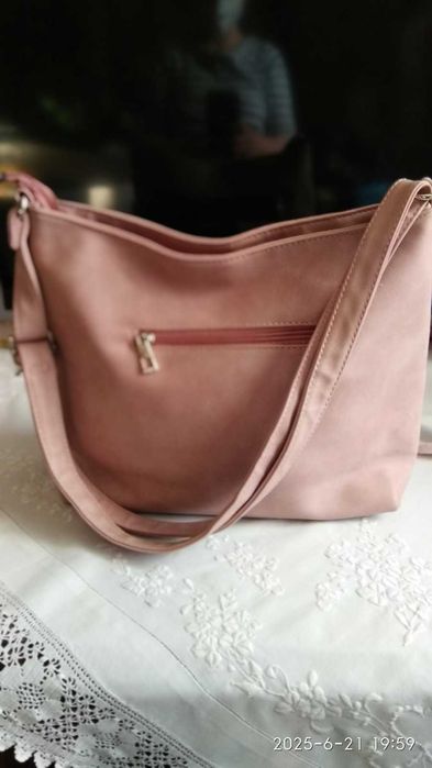 Сумка-шопер рожева пудра, нова