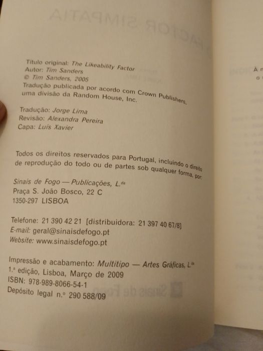 O factor simpatia - Tim Sanders-1edi.-10E-Sertã Celar Induçao7EDesde3E