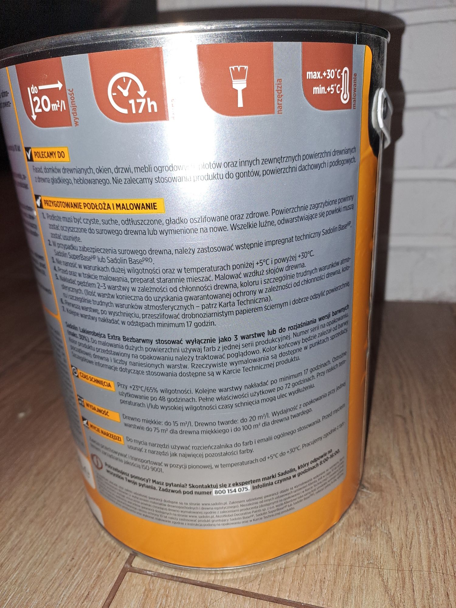 Lakierobejca Sadolin 5l - kolor piniowy. Nowa