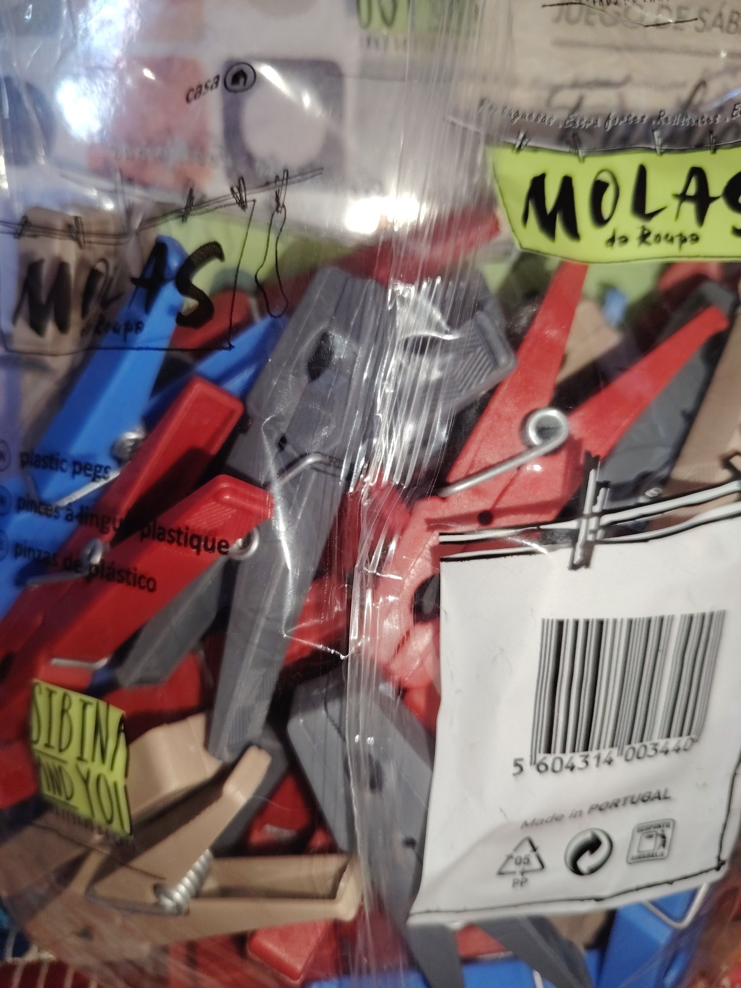 Saco 50 Molas de Roupa Novas