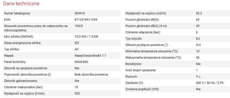 AZT Kompresor śrubowy AIRPRESS APS 10 X