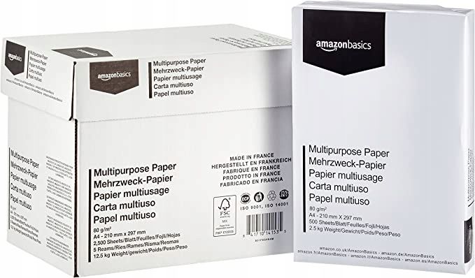 Papier biurowy Amazon format A4 80g 2500 arkuszy