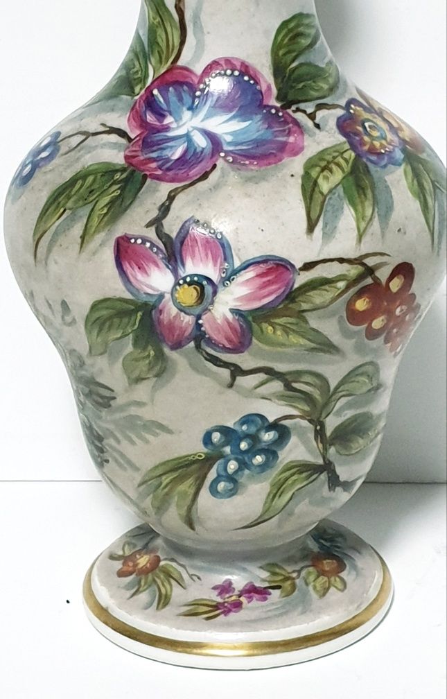 Lindissima antiga garrafa/frasco em porcelana pintada à mão  Sec. XIX