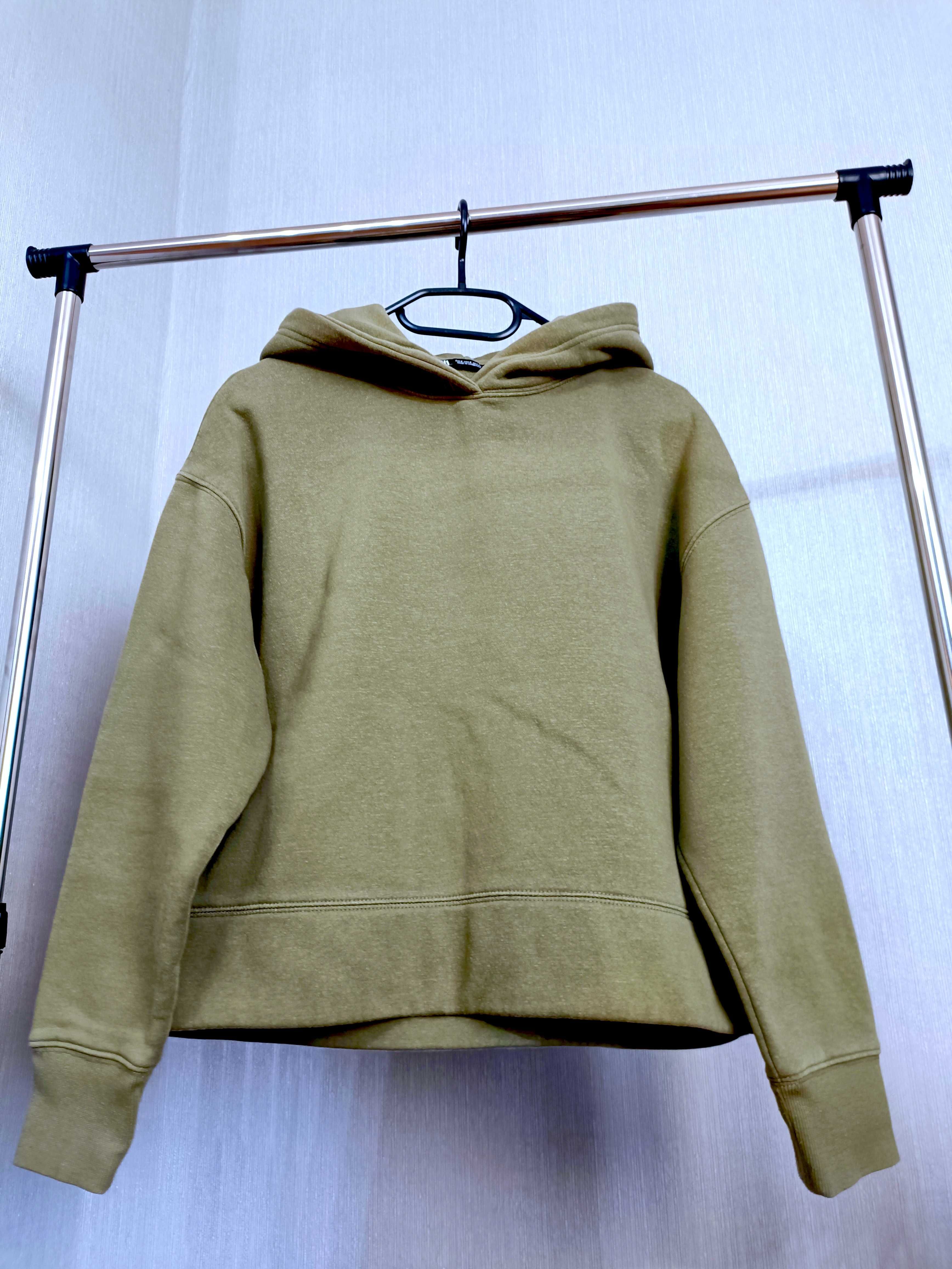 ZARA damska ciemnozielona bluza z kapturem roz. S stan bardzo dobry.