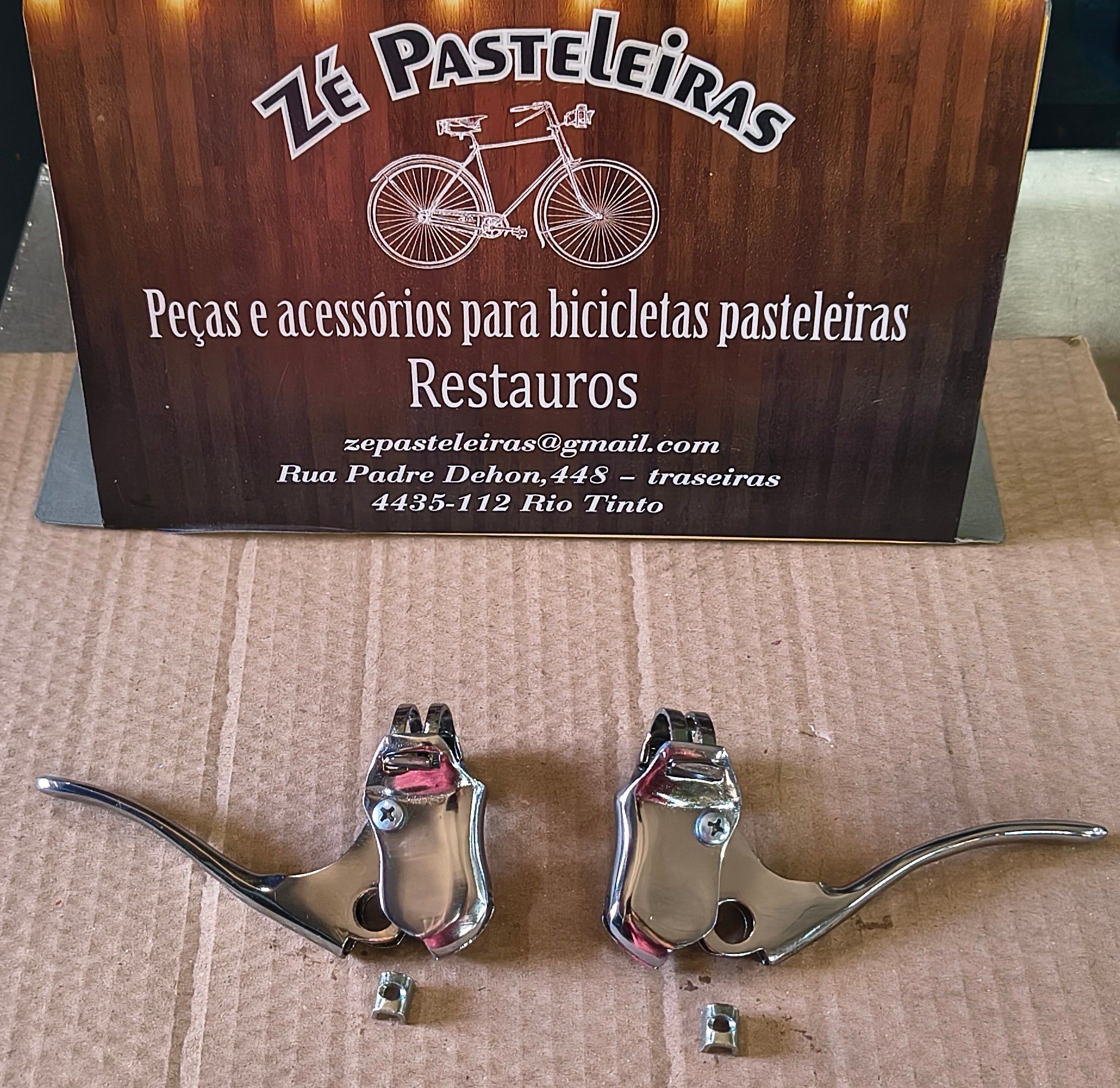 Manetes cromadas recuperadas bicicleta criança Órbita,Vilar,confersil