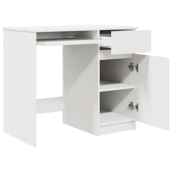 Vidaxl Biurko Białe 86X49X76 Cm Drewno Klejone