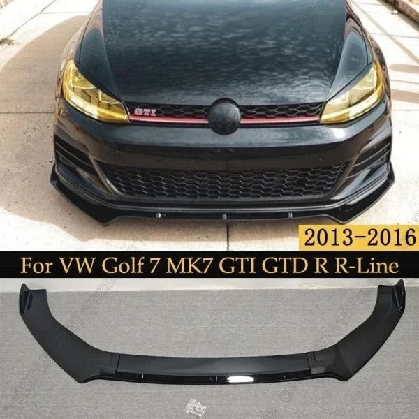 Губа на передний бампер Volkswagen Golf 7 сплитер обвес накладка бампе