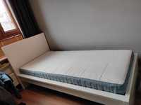 Łóżko białe MALM 90×200 Ikea z materacem i spodem