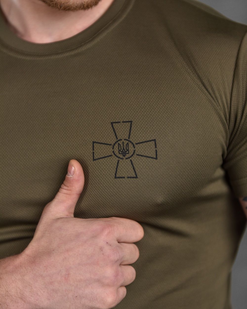 Тактическая футболка мужская крест койот на спине надпись ЗСУ