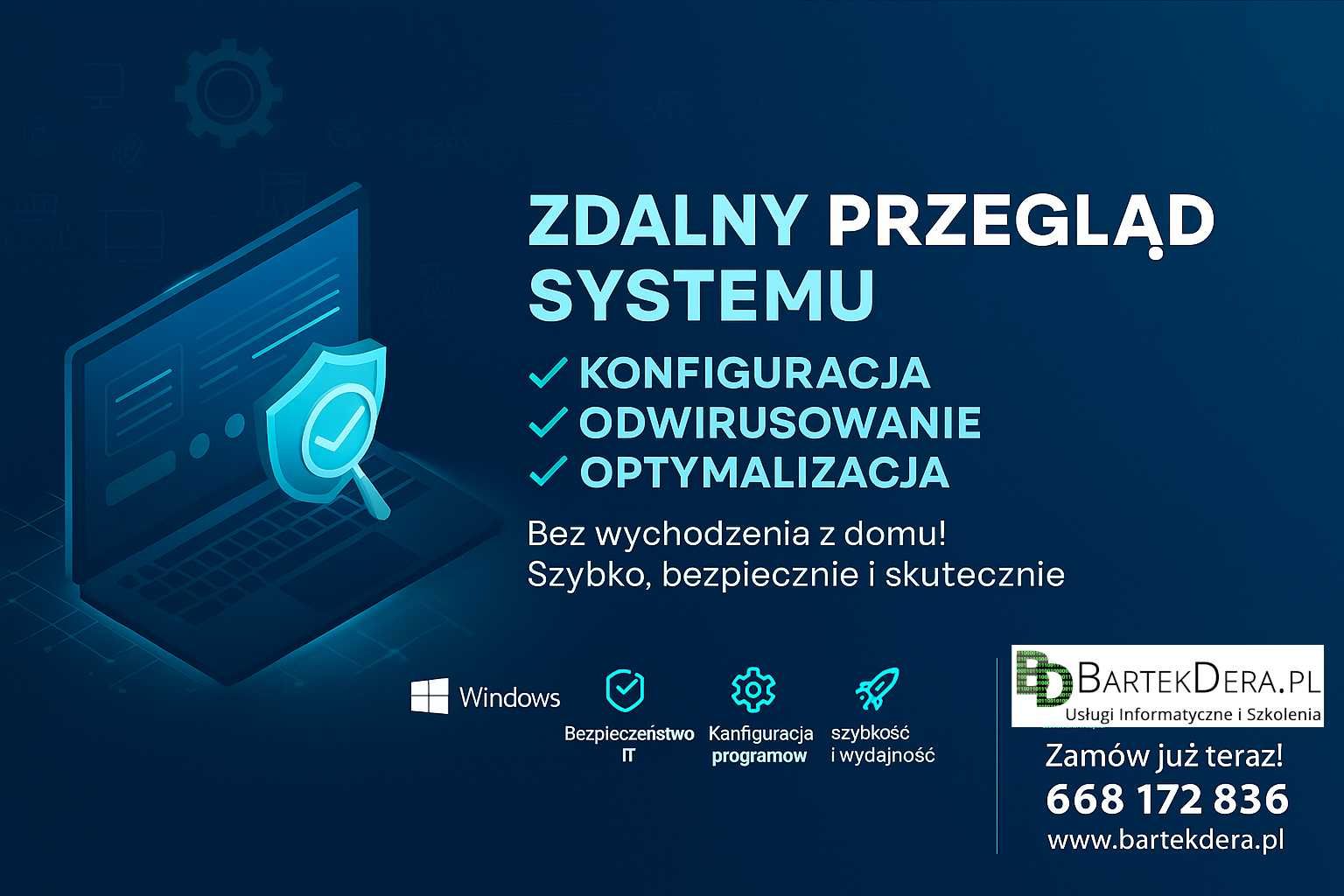 Informatyk, usługi informatyczne, IT - zdalny przegląd, odwirusowanie