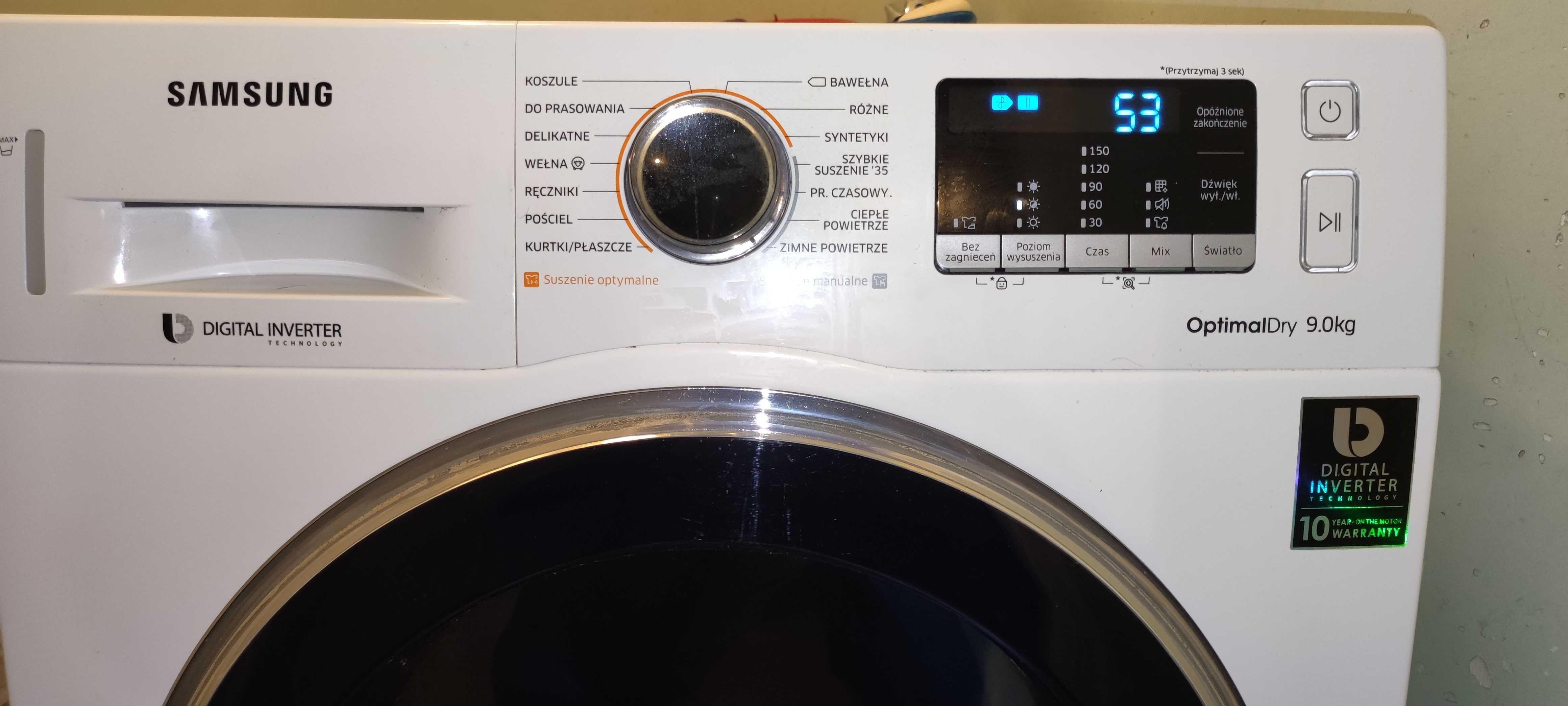 Suszarka Samsung DV90M5200QW – 9 kg, jak nowa, pompa ciepła, A+++