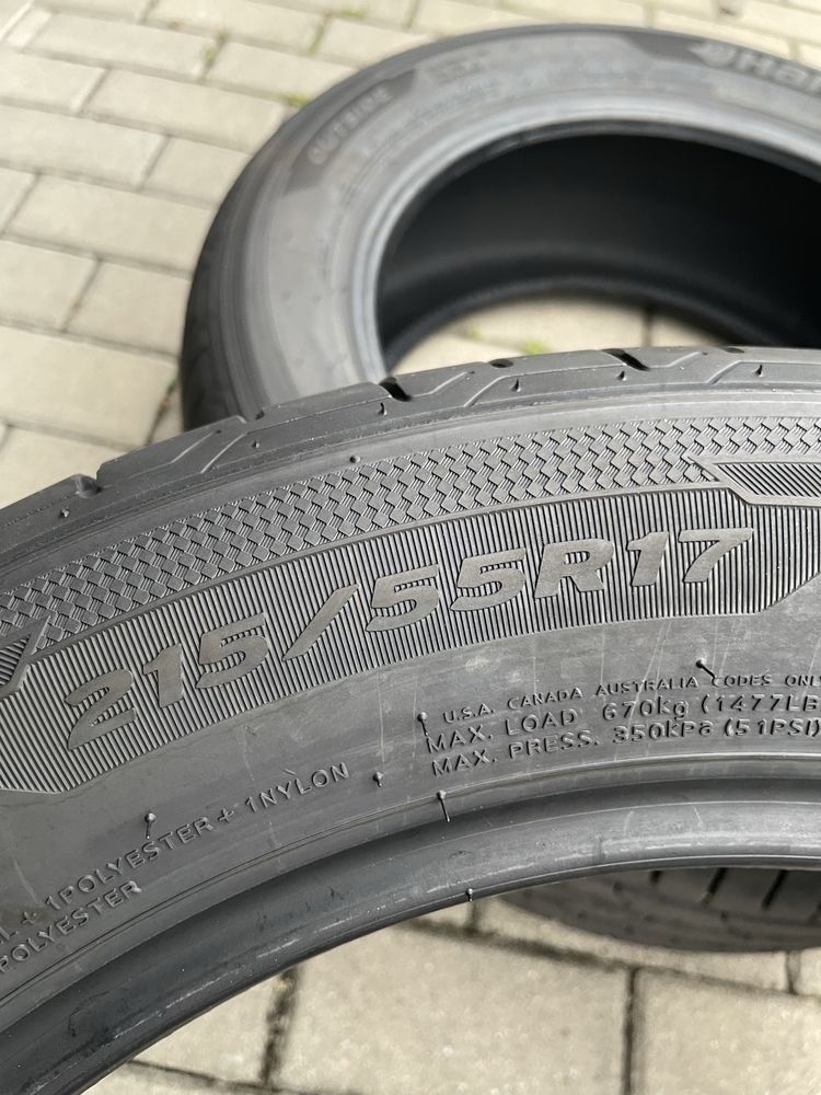 Opony Letnie Hankook Ventus Prime 3 215 55 R17 Nowe 2025 Przebieg 10km
